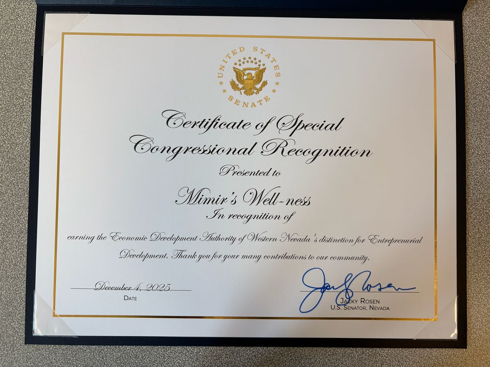 ⁠Mimir's Well-ness Recognized by United States Senate